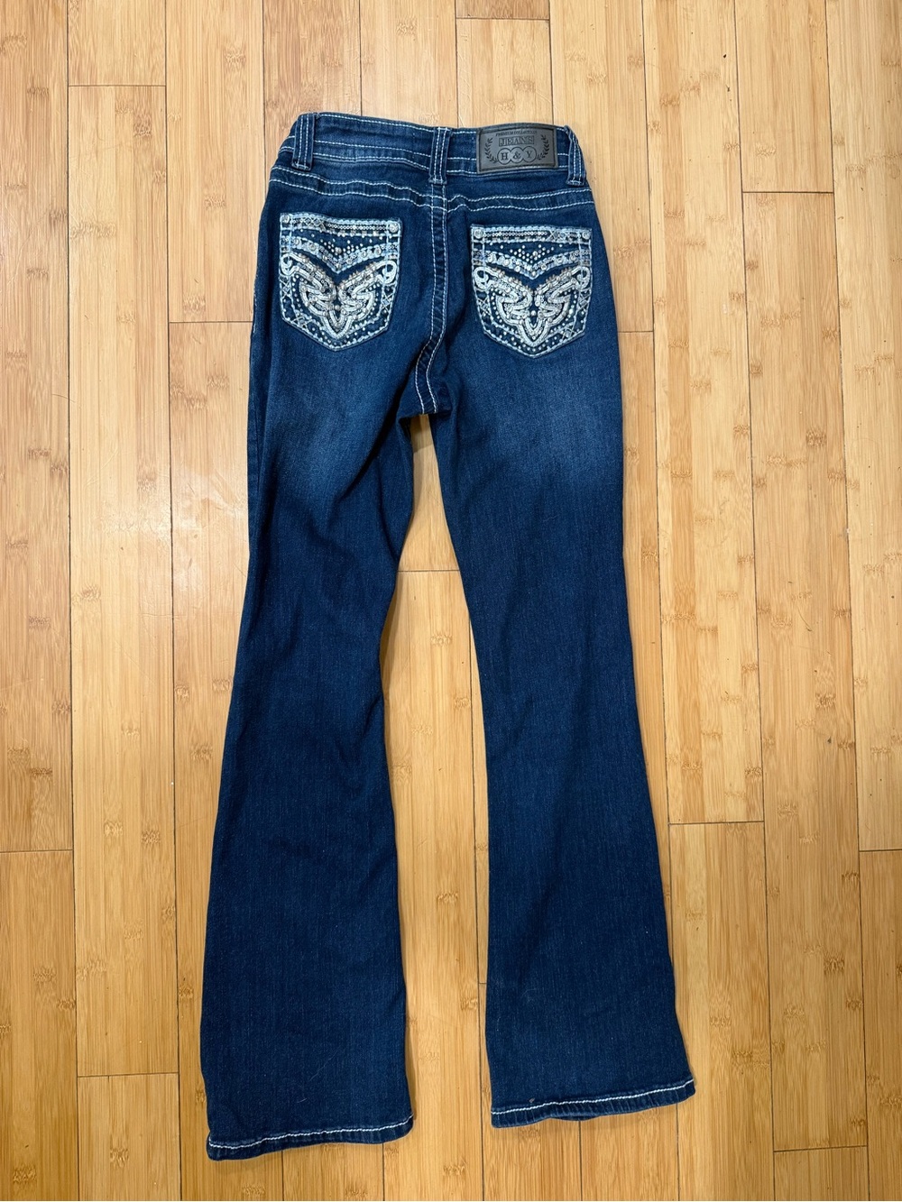 Dark Blue Embroidered Back Pocket Women’s Bootcut Jeans